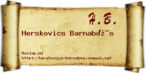 Herskovics Barnabás névjegykártya